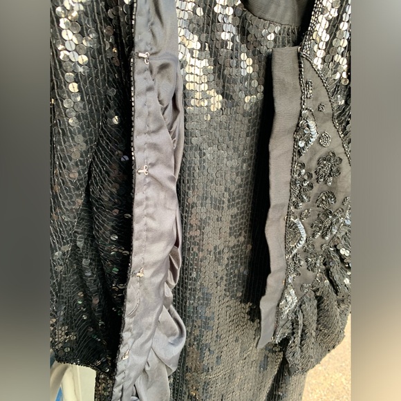 new vintage 100% silk sequins skirt set - Picture 8 of 16